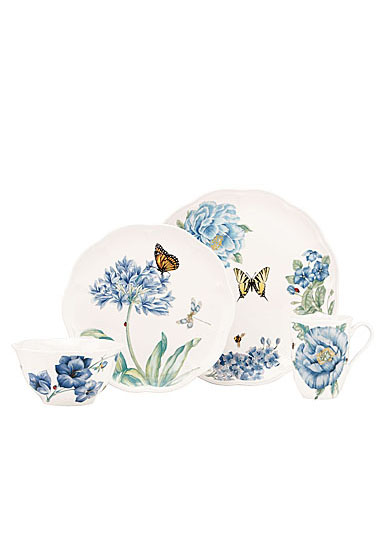 Lenox Butterfly Meadow Blue Dinnerware 4 Piece Place Setting