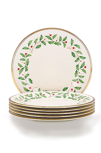 Lenox China Holiday Dinner Plates Set of 6