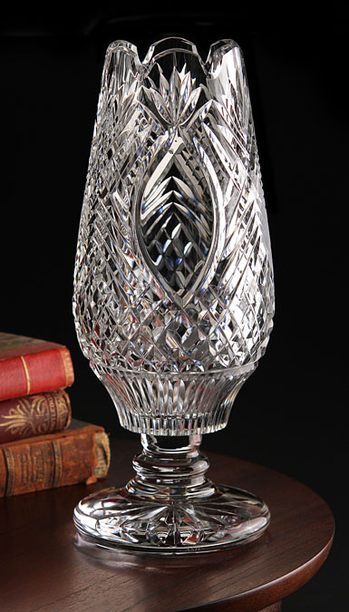 Cashs Ireland, 10" Crystal Trophy, Blank Panel Footed Vase