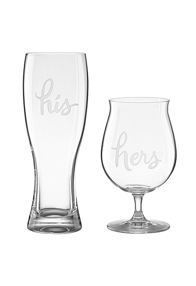 Kate Spade New York, Lenox Two of a Kind His and Hers Beer Glasses