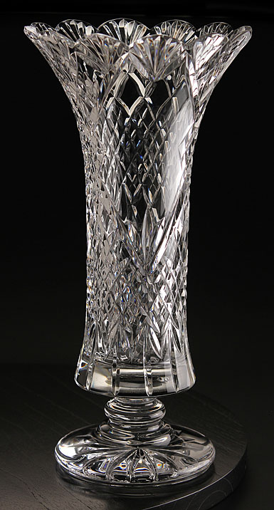Cashs Ireland, 11" Crystal Trophy, Blank Panel Footed Vase