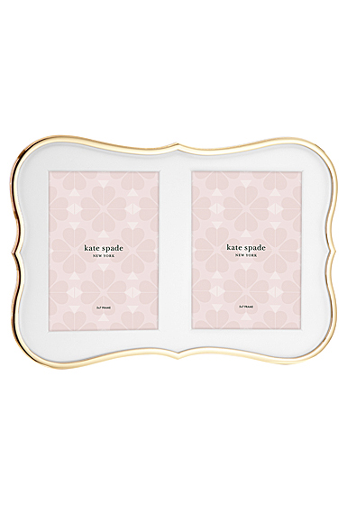 Kate Spade New York, Lenox Crown Point Gold Double Invitation Metal Picture Frame