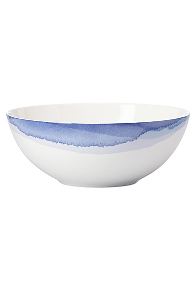 Lenox Indigo Watercolor Stripe China Serving Bowl