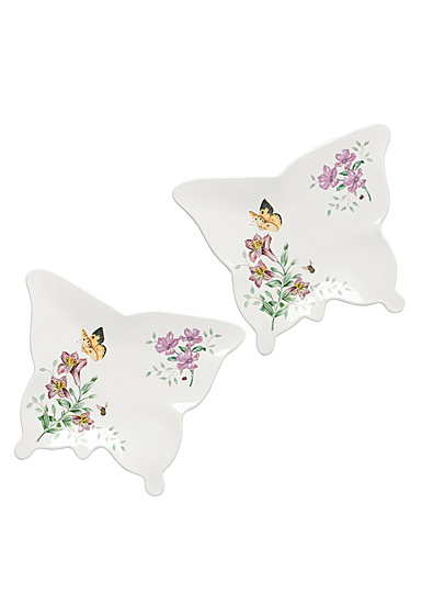 Lenox Butterfly Meadow Melamine China Butterfly Tray Pair