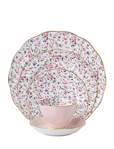 Royal Albert New Country Roses Rose Confetti Vintage Formal 5-Piece Place Setting