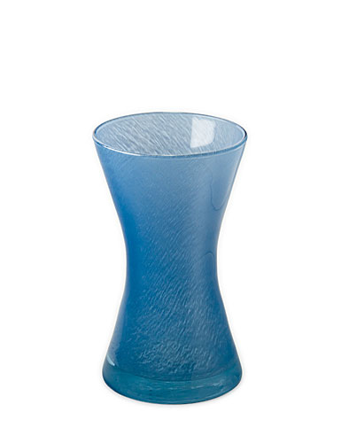 Sea Glasbruk Spring Hourglass Small Vase, Stonewash Blue White