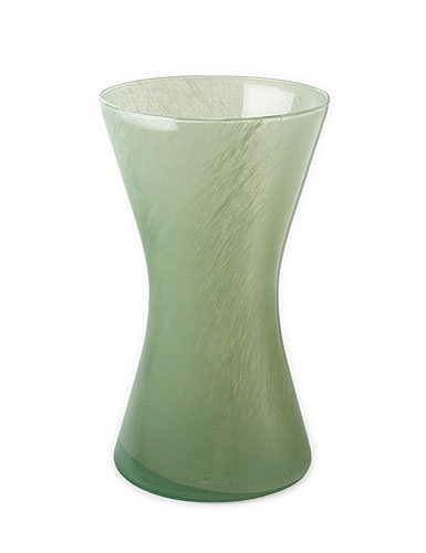 Sea Glasbruk Spring Hourglass Tall Vase, Fair Green White