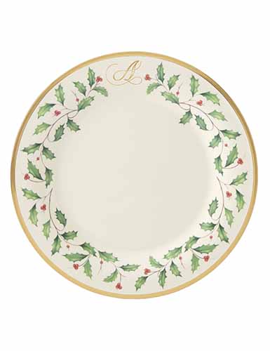 Lenox Holiday Monogram Dinner Plate A