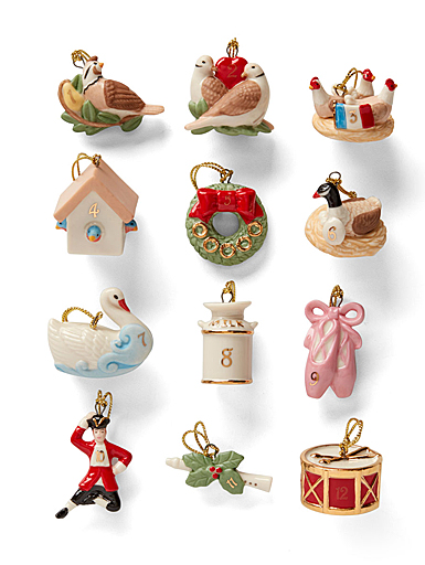 Lenox 2022 Christmas Twelve Days Of Christmas 12 Piece Mini Ornament Set