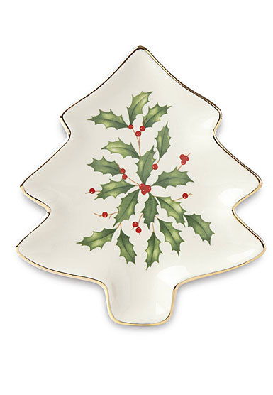 Lenox China Holiday Tree Shaped Party Plate, Single