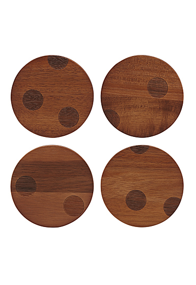Kate Spade by Lenox, Deco Dot Wood Coasters Set Of Four