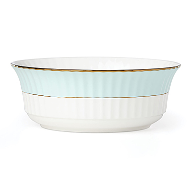 Lenox Pleated Colors Aquamarine Dinnerware Serving Bowl