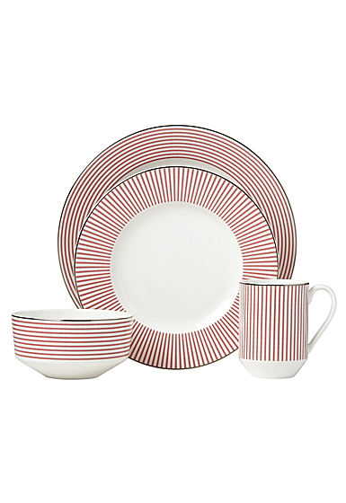 Kate Spade China by Lenox, Laurel St Red 4 Piece Place Setting
