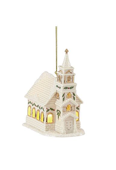 Lenox 2021 Christmas Village Lit Church Ornament