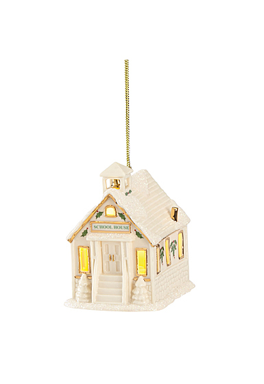 Lenox 2021 Christmas Village Lit Schoolhouse Ornament
