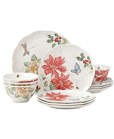 Lenox China Butterfly Meadow Holiday 12 Piece Set