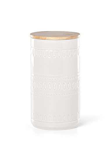 Kate Spade China by Lenox, Stoneware Willow Drive Cream Medium Canister