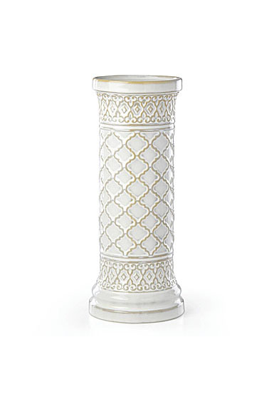 Lenox Global Tapestry Stoneware Pillar Candle Holder White 12"