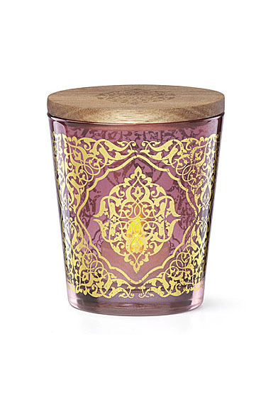Lenox Global Tapestry Glass Votive Magenta with Tealight 4.5"