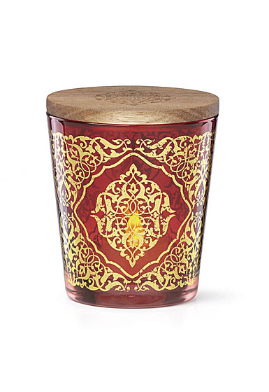 Lenox Global Tapestry Glass Votive Red with Tealight 4.5"