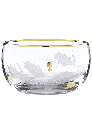 Lenox Barware Holiday Gold Glass Nut Bowl, Single