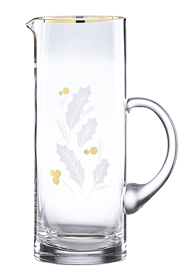 Lenox Barware Holiday Gold Glass Beverage Pitcher