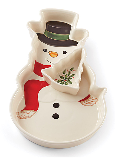 Lenox China Holiday Snowman Chip and Dip