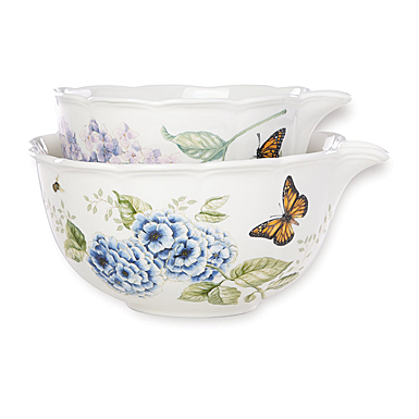 Lenox Butterfly Meadow China Nest Mix Bowl Pair
