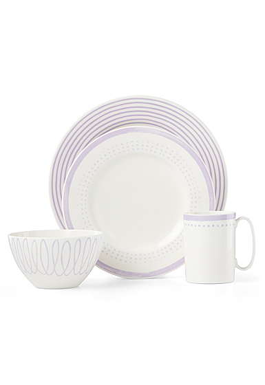 Kate Spade China by Lenox, Charlotte Street East Lilac 4 Piece Place Setting