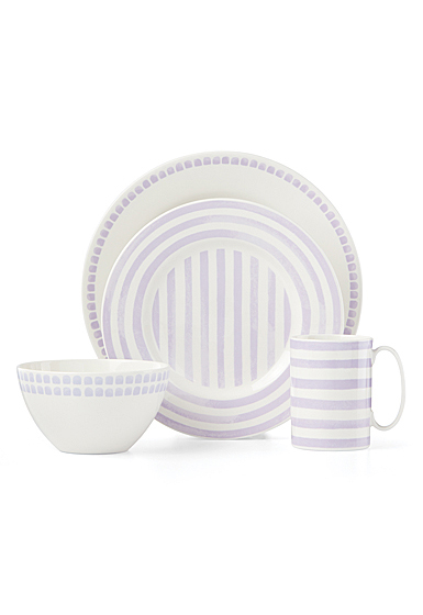 Kate Spade China by Lenox, Charlotte Street North Lilac 4 Piece Place Setting