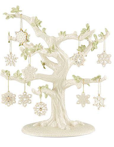 Lenox Snowflake 10 Piece Ornament and Tree Set