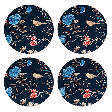 Lenox Sprig And Vine China Salad Accent Plate Navy, Set Of Four
