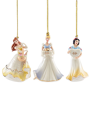 Lenox Christmas 2023 Disney Princess Mini Ornament Set of 3