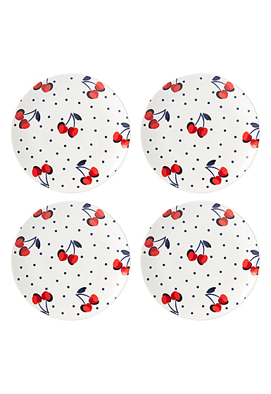 Kate Spade China by Lenox, Vintage Cherry Dot Accent Plate Set Of Four