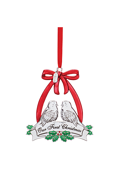 Lenox 2021 Our 1st Christmas Doves Metal Ornament