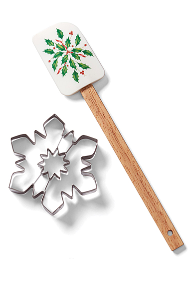 Lenox China Holiday Spatula With Cookie Cutter - Snowflake