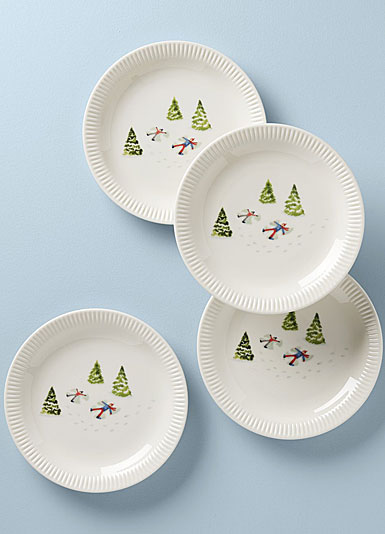 Lenox Profile Snow Day 4 Piece Day Accent Plate Set