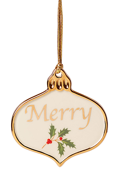 Lenox Christmas Holiday Sentiment Ornament Charm Merry