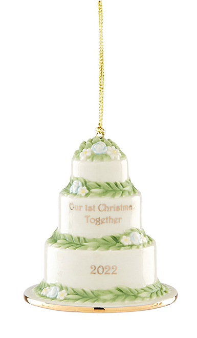 Lenox Christmas 2022 Our 1st Christmas Together Cake Dated Ornament