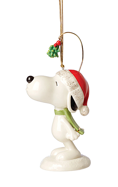 Lenox Christmas Disney Snoopy Under the Mistletoe Ornament
