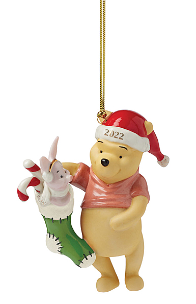 Lenox Christmas Disney 2022 Winnie the Pooh Stocking Surprise Dated Ornament