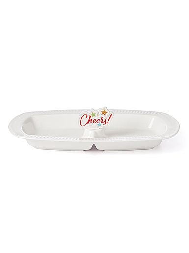 Lenox Profile Poppers Divided Tray With Cheers Popper Set