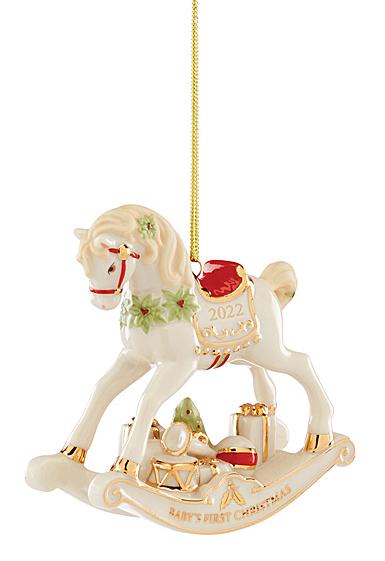 Lenox Christmas 2022 Baby's 1st Rocking Horse Dated Ornament