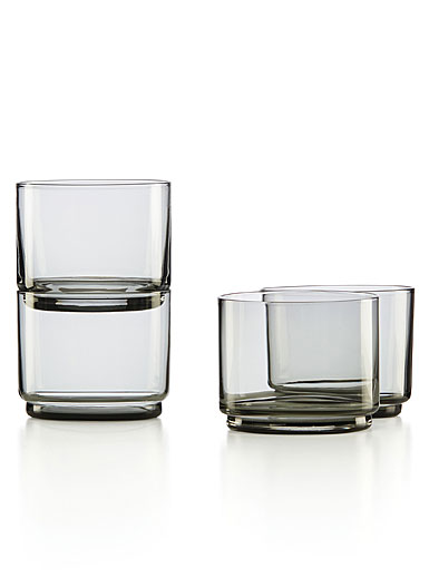 Lenox Tuscany Classics, Stackable Short Glasses Smoke, Set of 4