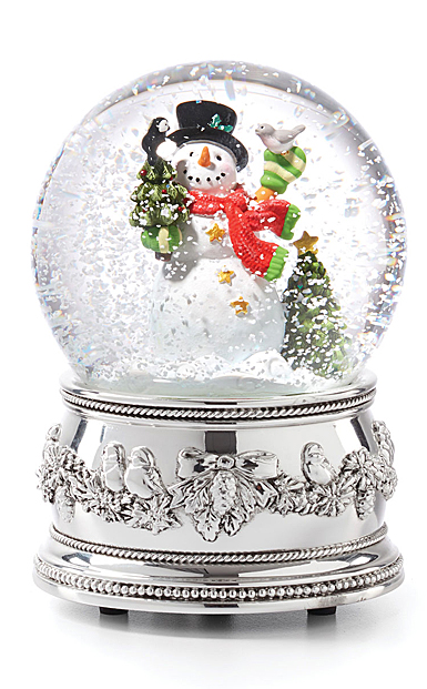Reed And Barton Musical Snow Globe Snowman "We Wish You A Merry Christmas"