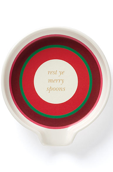 Kate Spade Lenox Christmas Spoon Rest "rest ye merry spoons"