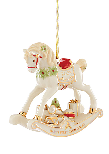 Lenox 2023 Baby's 1st Christmas Rocking Horse Dated Ornament
