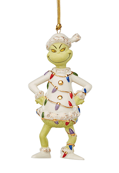 Lenox Grinch with Lights Ornament