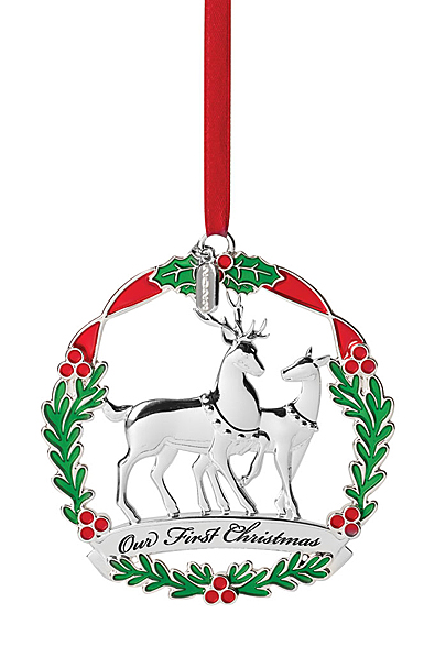 Lenox 2023 Our 1st Christmas Dated Metal Ornament Deer