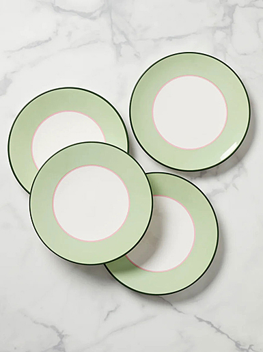 Kate Spade, Lenox Make It Pop Accent Plate Set of 4 Green, Pink